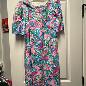 Lilly Pulitzer Pink and Blue Tropical Dress